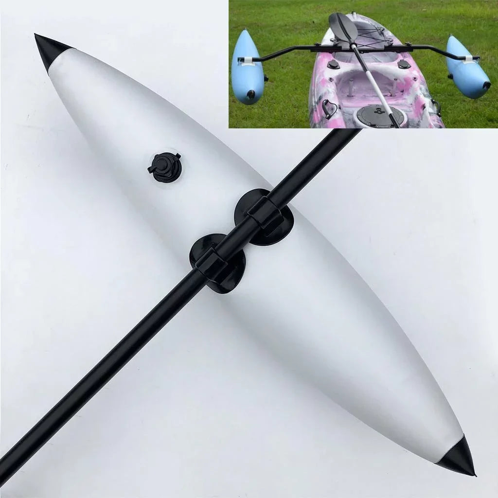 Heavy Duty Durable PVC Inflatable Outrigger Stabilizer ing Buoy for Kayak Canoe Standing Beginners White