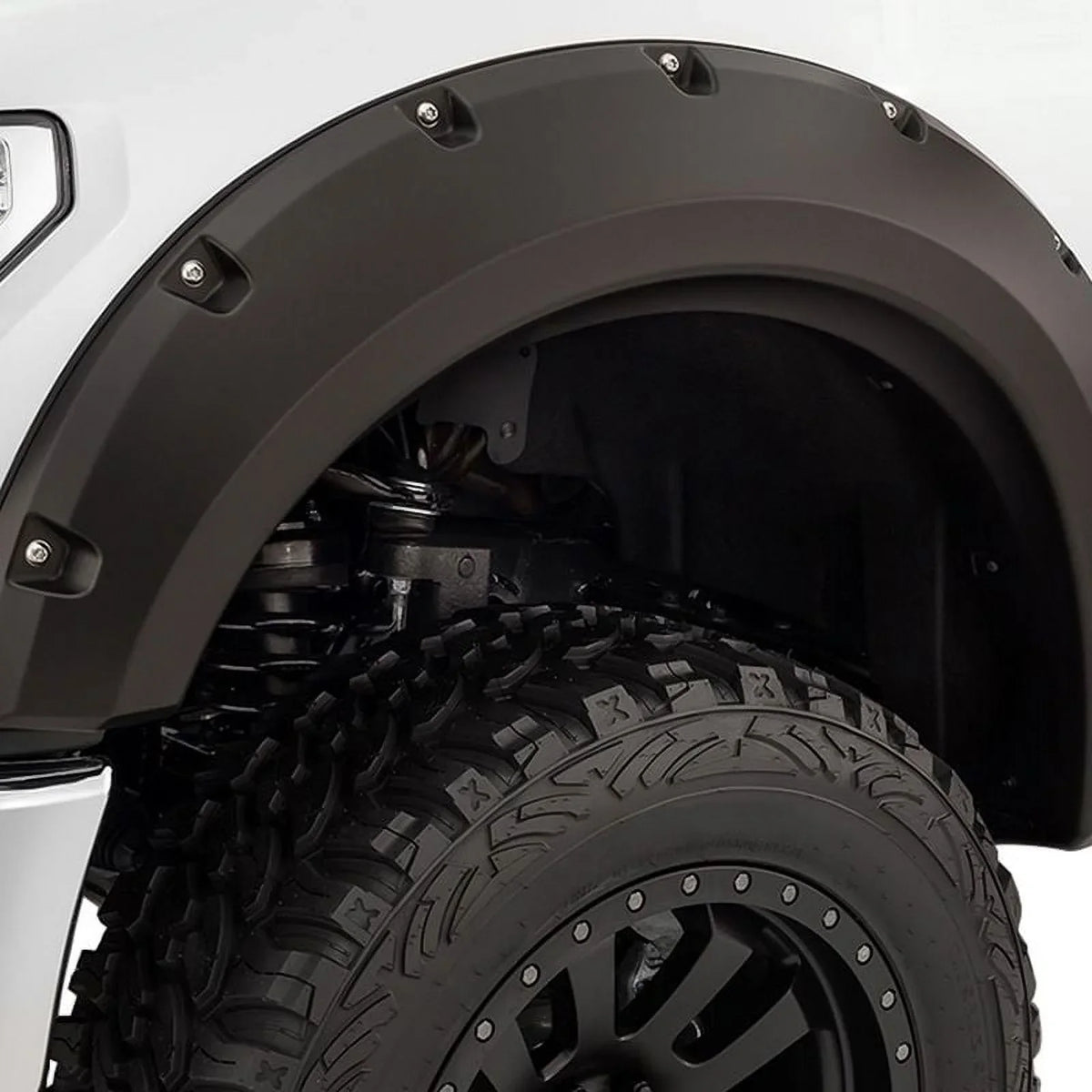 Bushwacker by RealTruck Max Coverage Pocket/Rivet Style Rear Fender Flares | 2-Piece Set, Black, Textured Finish | 10044-02 | Compatible with 2007-2018 Jeep Wrangler JK Unlimited