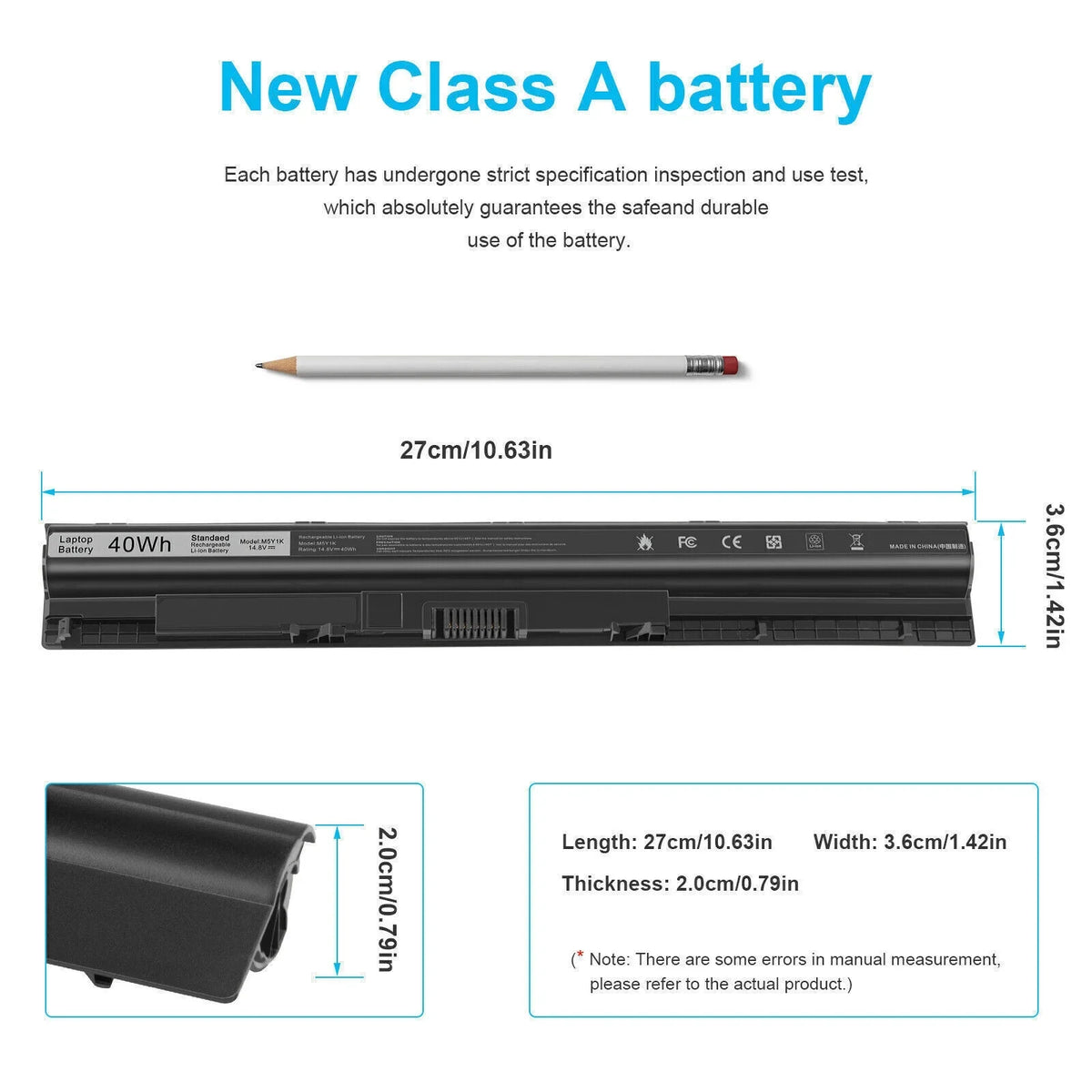 GXVJ3 HD4J0 K185W Battery for HP Inspiron 14 15 17 5000 3000 Series 5559 5558 3551 2700mAh