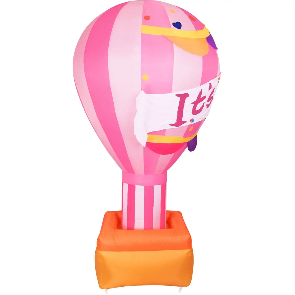 Fraser Hill Farm 10-Ft. Inflatable It's a Girl Balloon Sign with Lights | Outdoor Blow-Up Festive Decor for Baby Shower Celebration Party with Blower, Stakes, Ropes, and Storage Bag