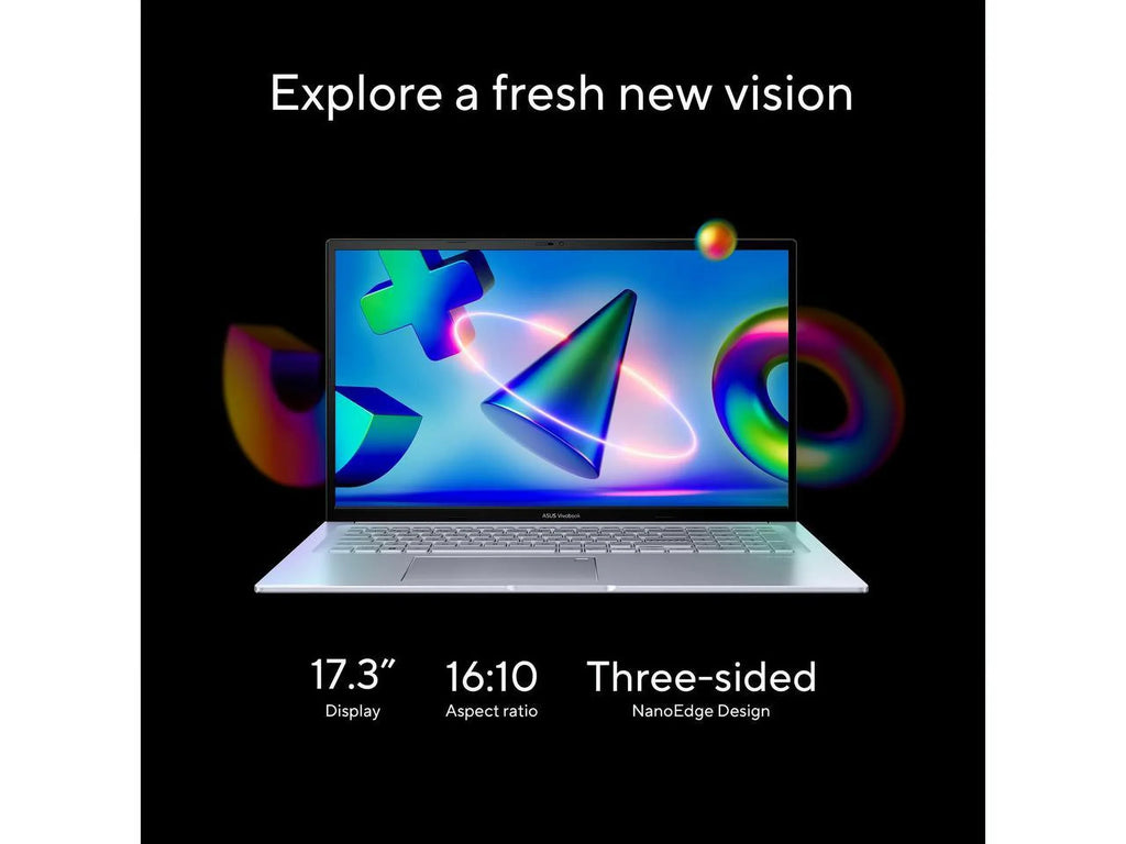 2023 ASUS Vivobook 17X Notebook 17.3” FHD Display, Intel Core i9-13900H CPU, 16GB RAM, 1TB SSD, OS 11 Home, Transparent Silver, K3704VA-DH96-S