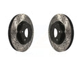 Front Coated Drilled Slotted Disc Brake Rotors Pair For Mazda 3 CX-3 Sport KD-100093