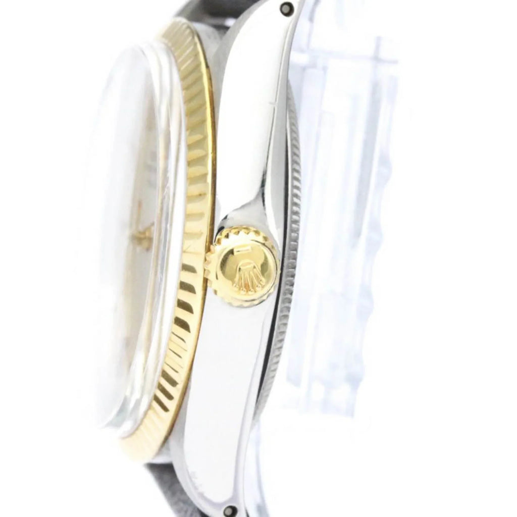 Authenticated Pre-owned Vintage ROLEX Oyster Perpetual Airking Steel 18K Yellow Gold Mens Watch BF560275