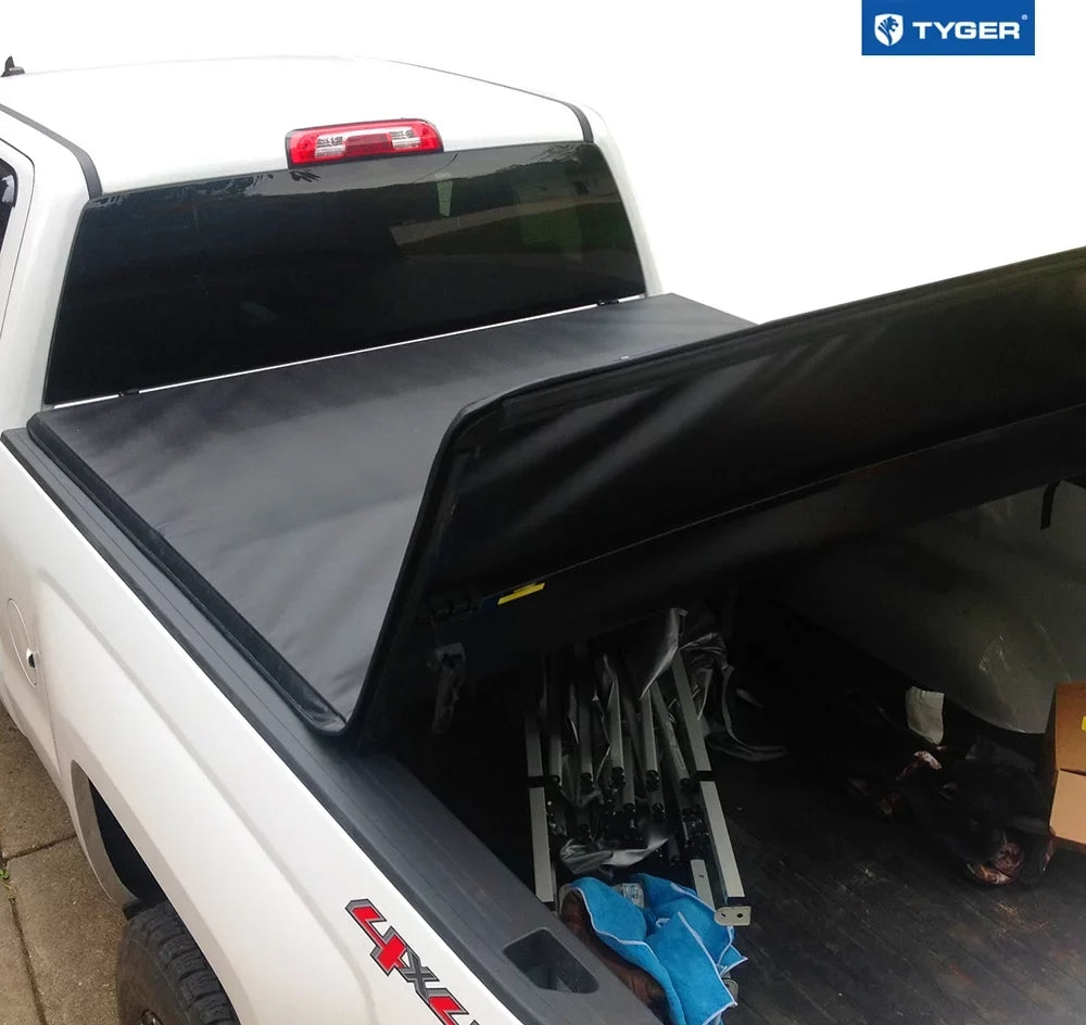 Tyger Auto T3 Soft Tri-fold Truck Bed Tonneau Cover Compatible with 2014-2018 Chevy Silverado / GMC Sierra 1500; 2015-2019 2500HD 3500HD; 2019 LD/Limited | 6'6" Bed | TG-BC3C1007 | Vinyl