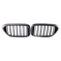 ZSWAL Front Grill Cover Trim Keney Grille for BMW 5 Series G30 G31 G38 530i 540i 2017 2018 2019, Carbon Fiber Style